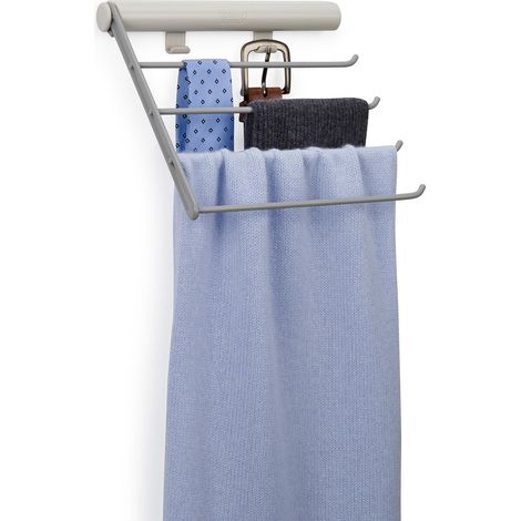 Orderly Porte Ceinture, Cravates et Foulards, Organisateur pour Garde-Robe, Rangement Suspendu avec 4 Cintres et 2 Crochets, Ecru (1/5)