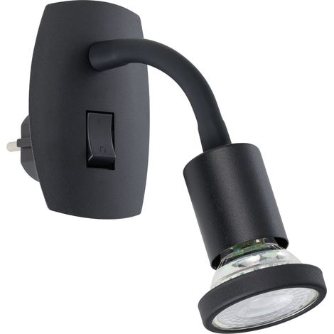 Applique Presa Moderna Parrini Metallo Nero 1 Luce Gu10 4,5 (1/2)