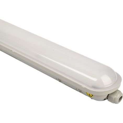 Réglette LED étanche 120cm 40W IP65 – Câblage traversant pour montage en cascade – Résistance aux chocs IK08 – Blanc neutre 4000K – Crealys (1/5)