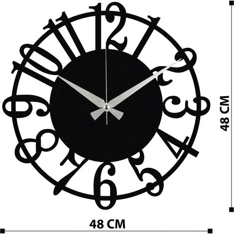 Reloj de pared de metal, reloj decorativo, estilo industrial. Clock Negro (1/5)