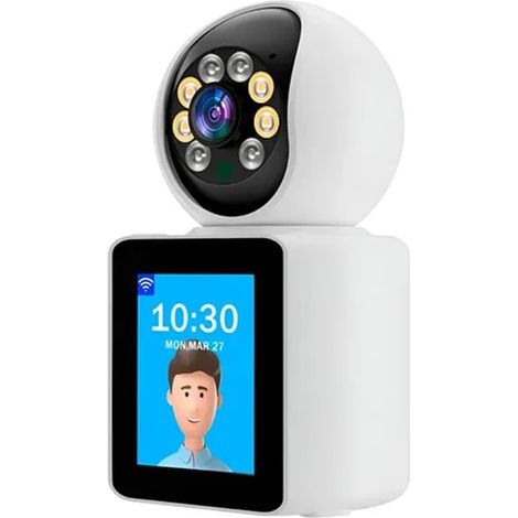 TrAdE Shop Traesio - Telecamera Di Videosorveglianza Wi-fi Bidirezionale A Due Vie Con Schermo Integrato - (1/3)