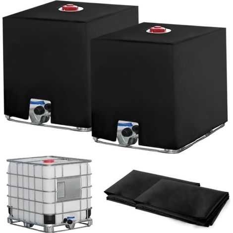 2PC pour Cuve IBC 1000L, Bâche Recuperateur d Eau de Pluie, Anti-UV Anti-Poussière 1000l, 116 x 100 x 120 cm, Noi-yd (1/4)