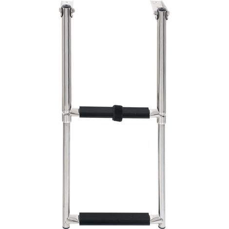 vidaXL Escalera de embarque plegable 2 peldaños acero inoxidable (1/2)