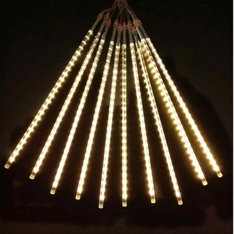 Dekorative Lichter, Meteoritenschauer-Lichter, wasserdichte Regenlichter, geeignet für die Dekoration von Innen- und Außenbereichen, z. B. für Hochzeiten, Gärten usw. (Farbe: Gelb, Größe: 30 cm - 1 -  (1/4)