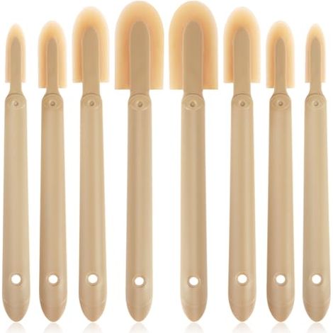 Lot de 8 outils de finition en silicone pour calfeutrage, 4 tailles, outil de calfeutrage multifonctionnel pour carrelage, brique, cuisine, salle de bain (1/5)