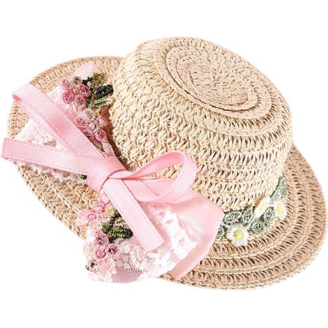 Sombrero de paja para cachorro, sombrero para el sol para - Rose M (1/5)