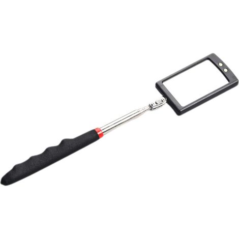 Miroir D Inspection Télescopique À Led - Éclairage Intégré - Vue Angulaire Étendue - Pour Contrôle Technique Et Réparation - 1 Pièce