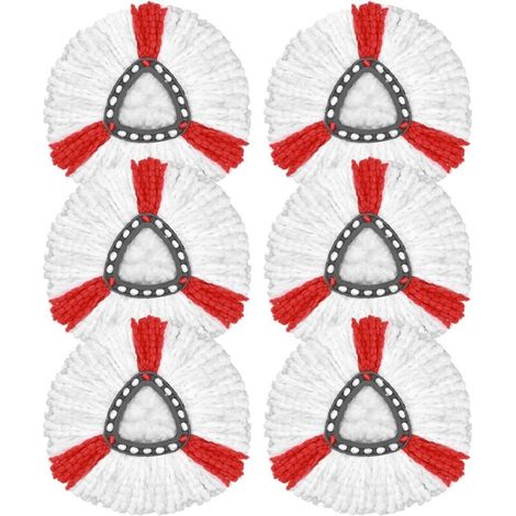 6er-Pack Ersatz-Wischmoppköpfe, kompatibel mit Vileda Turbo-Wischmopp, Mikrofaser-Wischmoppköpfen, EasyWring&Clean-Wischmoppköpfen und allen anderen Wischmopptypen. (1/4)