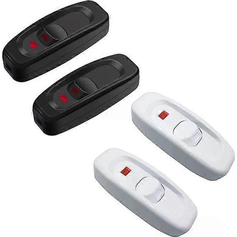 Interrupteur marche/arrêt en ligne 10 A 12 V avec voyant LED (lot de 4) pour lampe de table, lampe de bureau ou lampe de chevet - JXLGV (1/4)