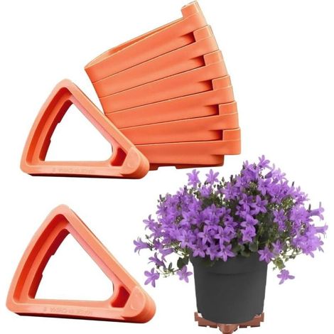 24 pièces Soucoupe pour pot supports triangulaires respirants pour pots de fleurs - Supports invisibles - Pour intérieur et extérieur - Petit(7cm) (1/5)