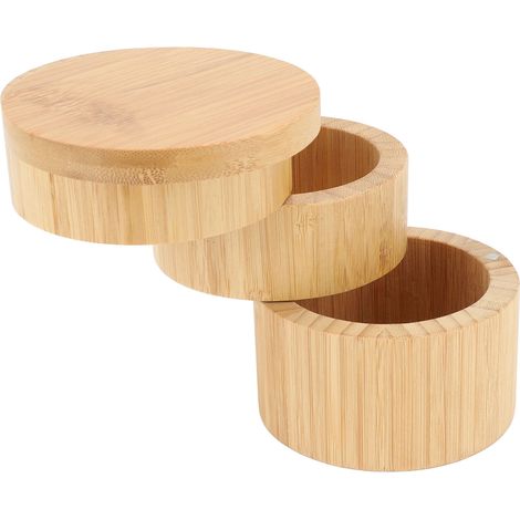 Accueil - Conteneur à 3 niveaux en bois de bambou - Organisateur d'assaisonnements en bois de bambou (1/5)