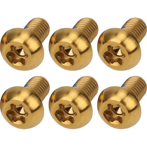 6 pièces Vis en Titane M5x10mm pour Disque de Frein Vélo Tête Torx T25 Dorées (1/5)