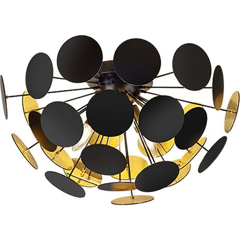 Discalgo Plafón 3xE14 Negro Y Decorativo Redondo Ø54 cm Trio Lighting (1/2)