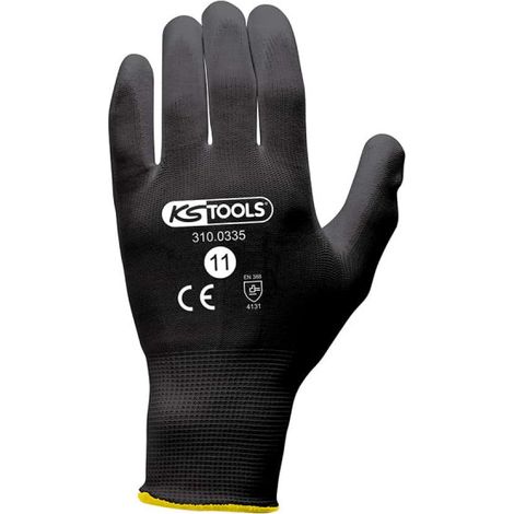 Caja de 12 pares de guantes KS TOOLS - Microfibras - Negro - Talla XXL - 310.0335