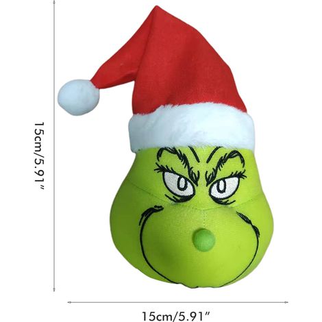 Weihnachtsbaumschmuck mit grünem Haarmonster, niedliches Weihnachtsplüschtier (1/5)