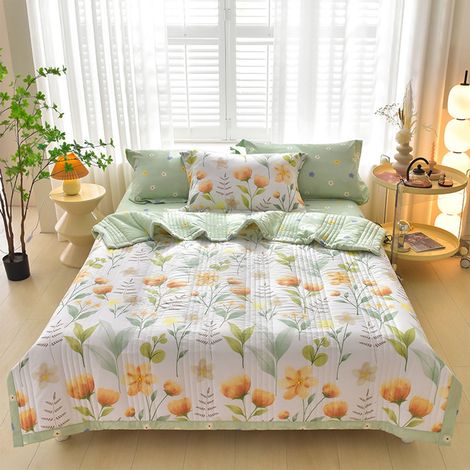 Couette Été - 100 x 150 cm - Polyester Nylon Spandex - Légère Respirante - Pour Chambre Étudiante ou Dortoir - 1 Pièce (1/5)