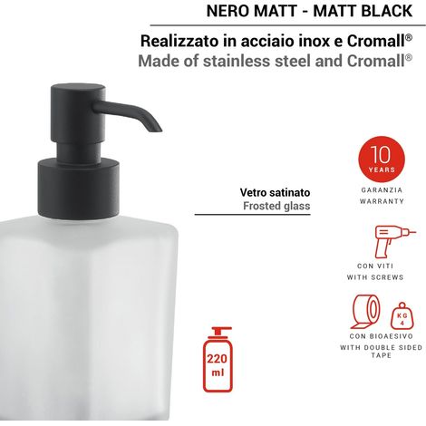 GEDY TO811400100 TONGA Dosificador Negro Mate - ref: TO811400100
