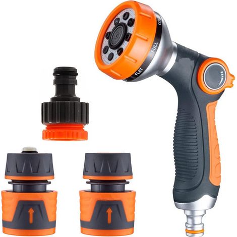 Pistolet pulvérisateur de jardin avec 8 modes réglables, pistolet pulvérisateur multifonctionnel, débit d'eau contrôlable, adapté au lavage de voiture et au nettoyage de jardin. (1/3)