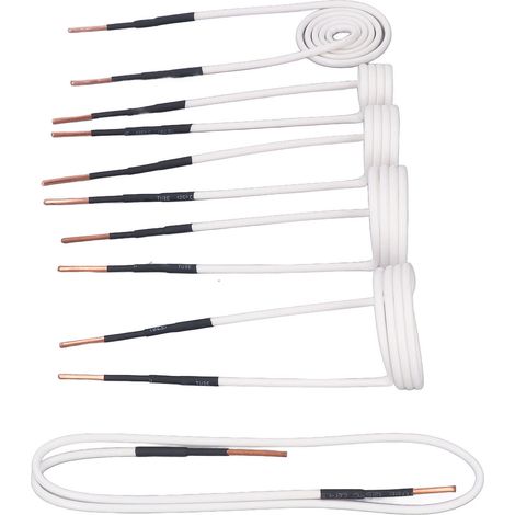 Kit bobina riscaldatore a induzione da 6 pezzi 2,5 mm nucleo in ottone 20 30 40 50 mm fili di tipo piatto a forma libera (1/5)
