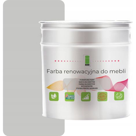 Peinture pour meubles de cuisine 7047 gris semi-mat 2,5 L pour façades en bois 2 en 1 (1/5)