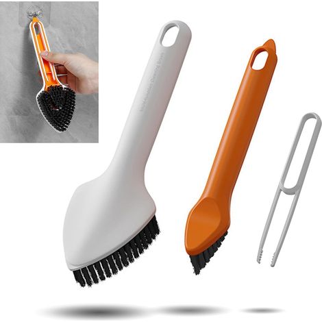 Sollbry Cepillo de limpieza 3 en 1, multifuncional, con clip para cocina, baño, azulejos y canaletas (20,5 x 9,85 x 6,8 cm) (1/5)