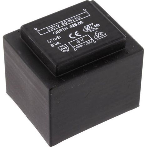 Gerth PTF420601 Transformateur pour circuits imprimés 1 x 230 V 1 x 6 V/AC 8 VA 1333 mA (1/2)