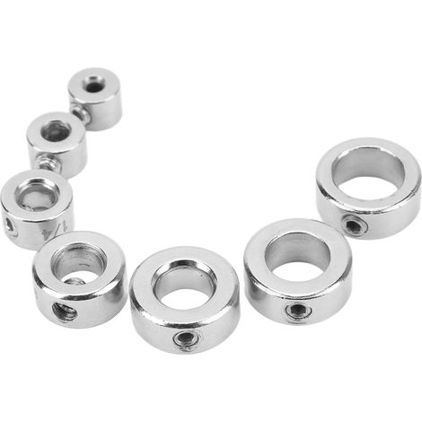 Lot de 7 bagues de butée pour foret hélicoïdal en acier haut carbone anneaux de limite de profondeur menuiserie avec clé hexagonale (1/5)