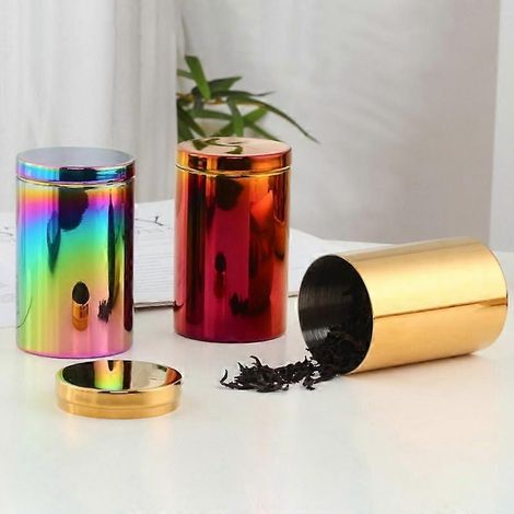 Leerer zylindrischer Aufbewahrungsbehälter aus Edelstahl (200 ml) mit luftdichtem Deckel zur Aufbewahrung von Tee, ideal für die Speisekammer (JIKAIX). (1/4)