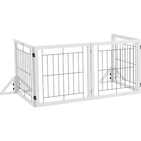 PawHut Cancelletto per Cani Pieghevole con 4 Pannelli 280x70 cm Bianco