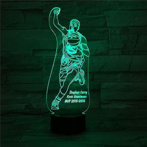 Lampe de chevet LED 3D Basketball Kurry à changement de couleur (1/2)