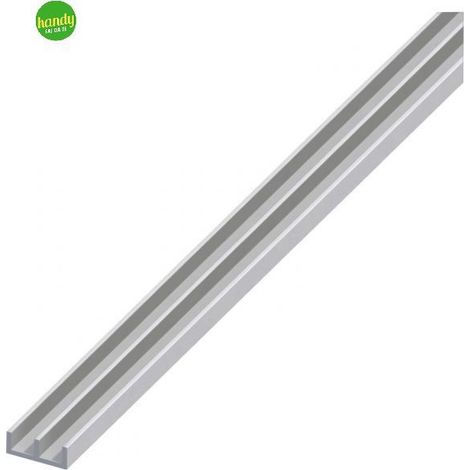 Profilo a doppia U Alfer Aluminium 16 x 7 x 1 mm in alluminio argento 1 metro