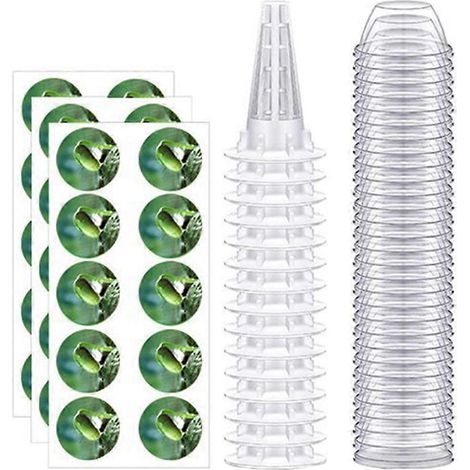 Kit de système de culture hydroponique d'intérieur avec couvercles en forme de dôme transparents et paniers de jardin pour légumes, fleurs et herbes aromatiques (1/4)