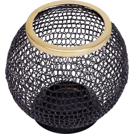 TrendLine Laterne Metall 15 x 14 cm schwarz-gold Laterne
