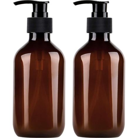 Nachfüllbarer Mehrzweck-Seifenspender für Kosmetik, Küche und Bad (2 Stück, 300 ml, braun) (1/5)