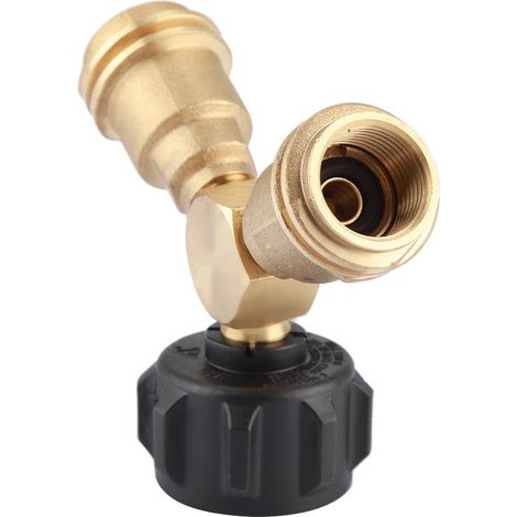 adaptador en T para tanque de gas propano, latón macizo, 2 salidas roscadas macho, para barbacoa exterior y bombona. (1/5)