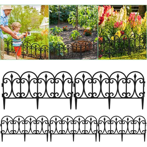 Jiubiaz 20X Bordo giardino in plastica Recinzione per aiuola Elementi di recinzione Giardino Bordo aiuola