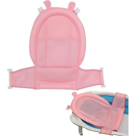 Asiento de baño para bebés, red de ducha para recién nacidos de 0 a 3 años (rosa) (1/5)