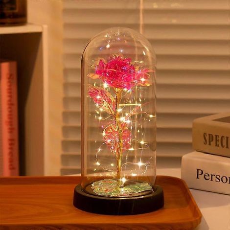 rose artificielle, cadeau de Saint-Valentin pour votre petite amie, rose éternelle avec lumière LED, décoration de mariage ou cadeau de Noëlrose (1/5)