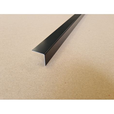 Lot 5 Cornières d'angle Alu Noir RAL 9005 Mat - Couleur Extérieur - Longueur 150cm (2cm x 2cm) de 1mm (1/3)