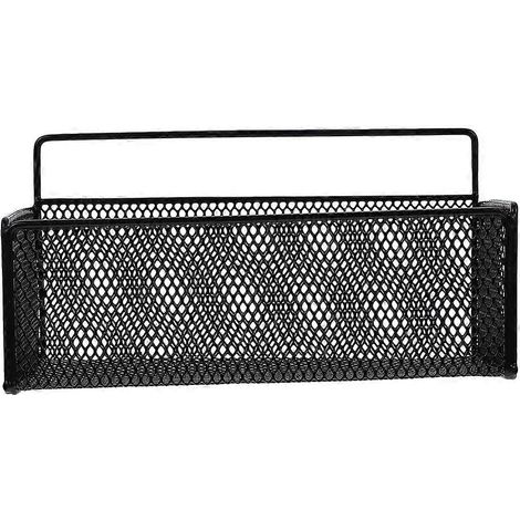 Étagère murale noire pour salle de bain avec crochets, idéale pour ranger des objets. (1/5)