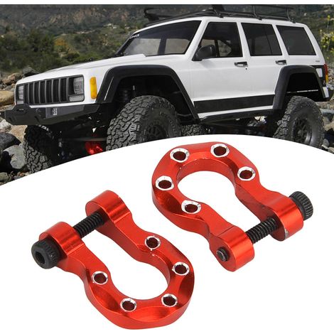 Crochet de Remorque Métallique 2 pièces pour TRAXXAS TRX-4, Accessoires RC 1/10 Rouge, Décorations Véhicule Radiocommandé (1/5)