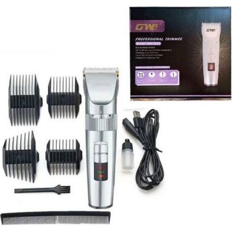 TRADE SHOP - Rasoio Elettrico Tagliacapelli Gw-9673 Ricaricabile + 4 Pettini Capelli -