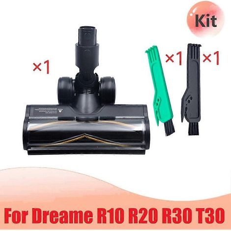 Kit de brosse électrique pour aspirateur Dreame R10 R20 R30 T30 : tête de brosse souple avec témoin lumineux de poussière LED. (1/5)