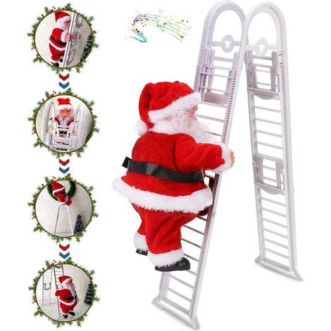 Echelle De Noel - Pere Noel Electrique Avec Musique - Decoration Interieure Et Exterieure - Figurine Animée Pour Fete De Noel - 1 Unite (1/5)