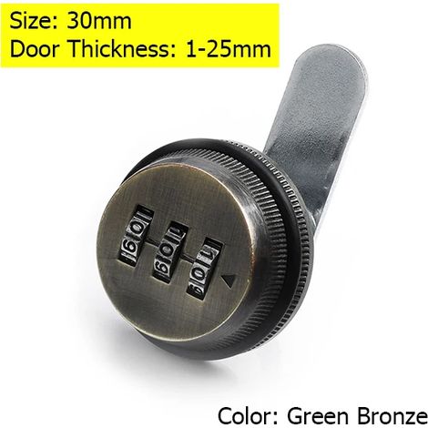 (Couleur bronze, 30 mm) Serrure à combinaison à came, serrure à combinaison pour armoire, serrure de sécurité en alliage de zinc (1/4)