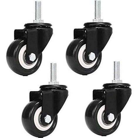 M8x25mm 4-piece load support 240kg trolley swivel caster PU furniture powder replacement (without brake casters) (1/5)
