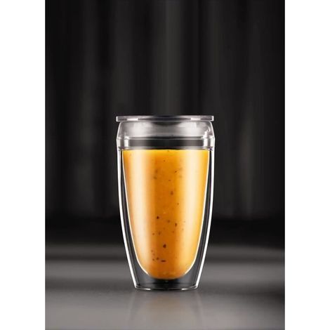 Set 2 gobelets BODUM - Pavina To Go - Double paroi plastique - Couvercle hermétique - 40 cl - Transparent (1/4)