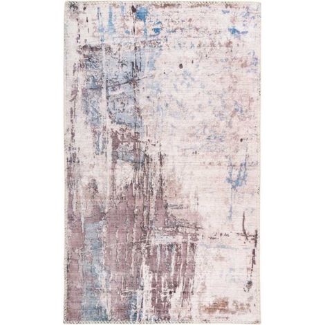 Tapis Tissé Imprimé Vintage "Peron" Gris & Taupe 160 x 230 cm (1/4)