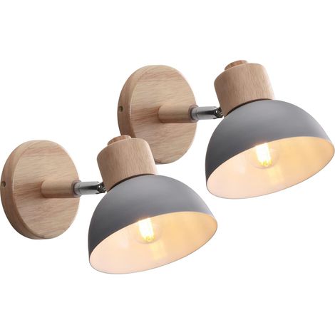 Aplique de pared nórdico ajustable E27, lámpara de interior de estilo industrial vintage, gris.