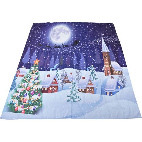 Rideaux de Noël imprimés classiques sur le thème traditionnel de l'hiver, pour chambre et salon, 150 x 166 cm, collection Noël 12 (1/5)